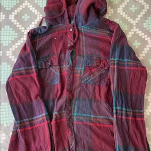 super cute flannel with warm hood